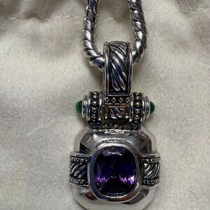 Sterling silver Amethyst Albion Pendant Necklace
